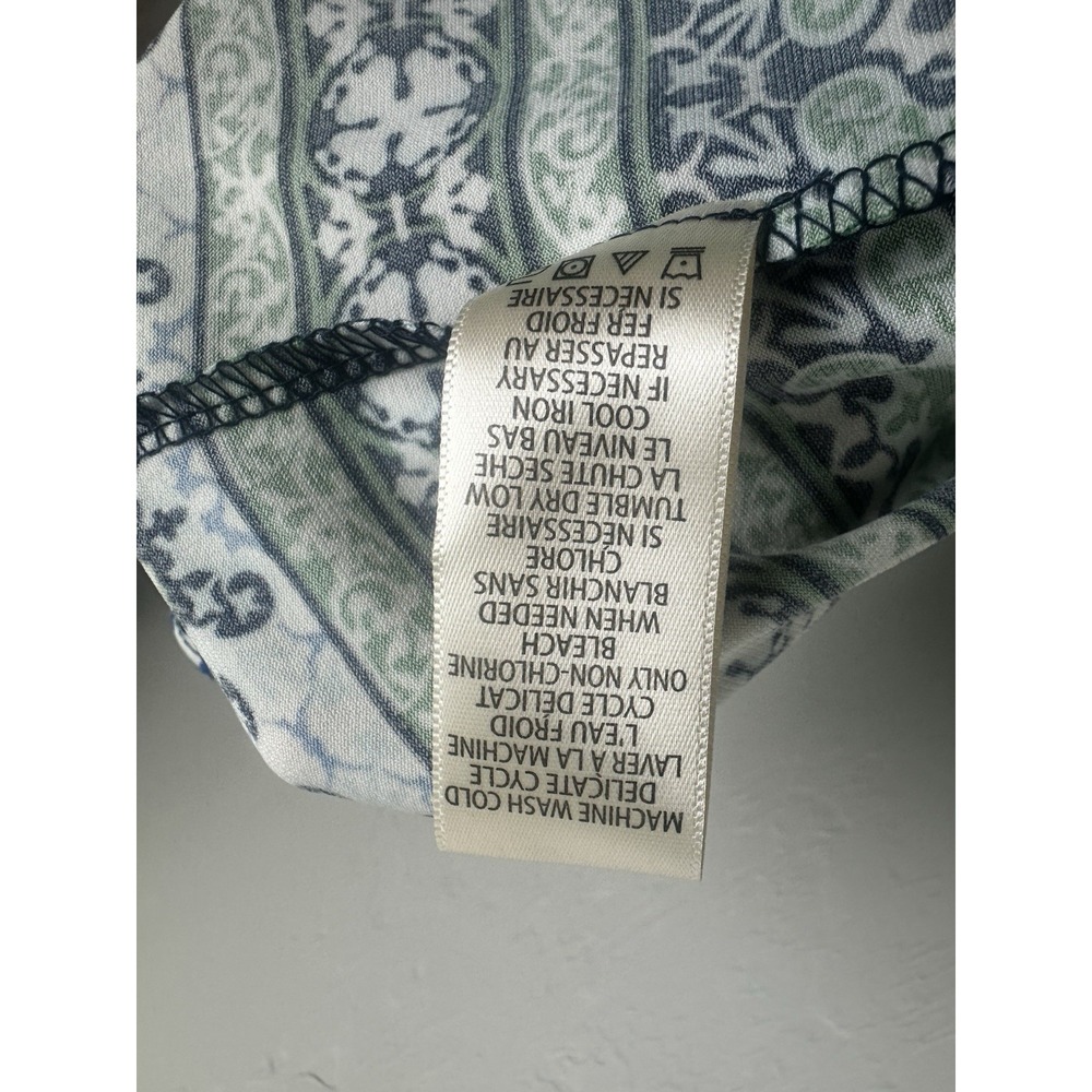 Max Studio NWT Tile Print Sleeveless Midi Dress Women Large Blue Green Stretch - Picture 9 of 11